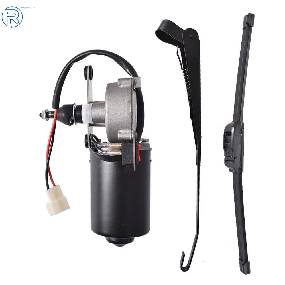12V Electric Windshield Wiper Motor Kit for Polaris RZR, Kawasaki, Can Am X3