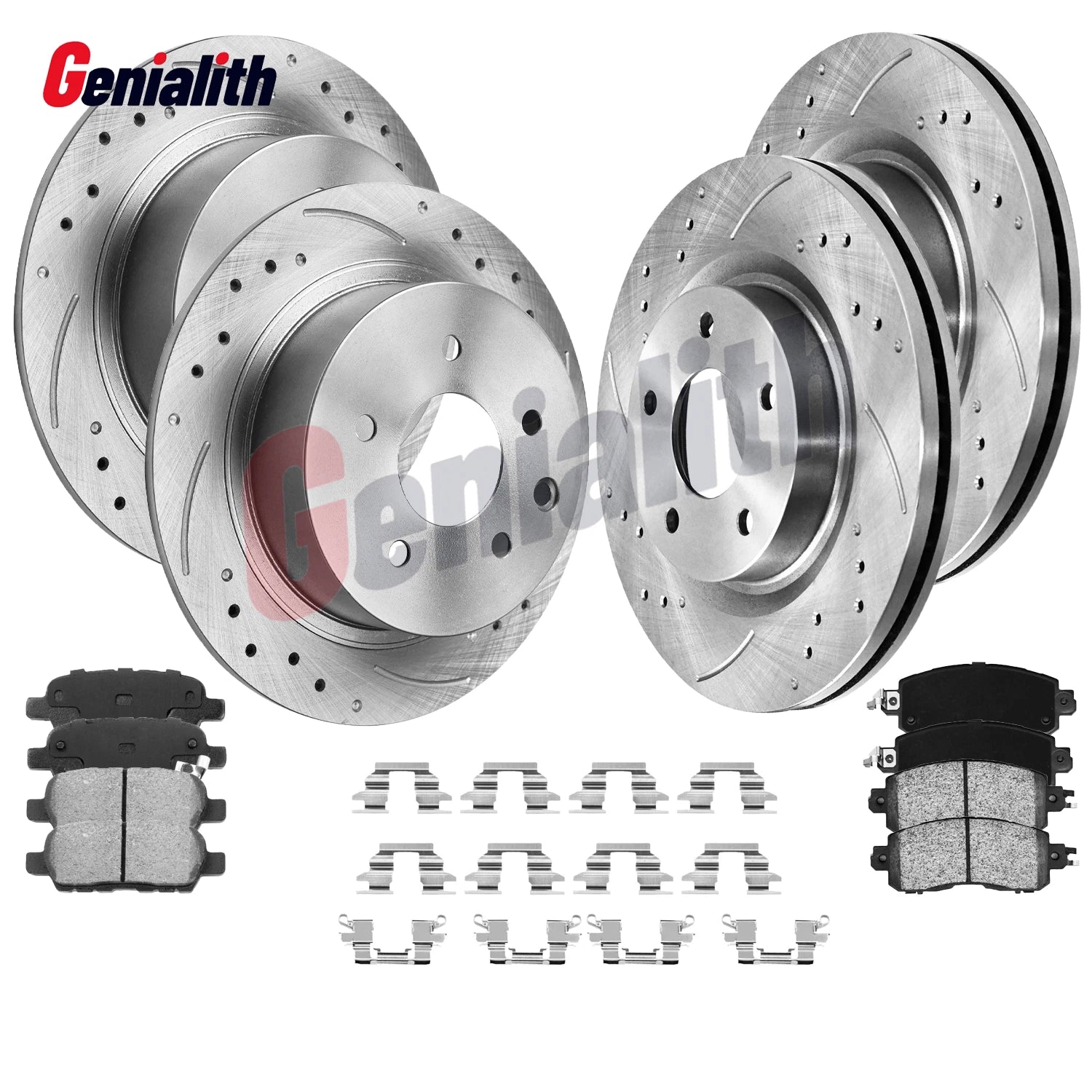 Drilled Rotors + Brake Pads for Nissan Frontier Xterra Suzuki Equator (2005–2019)