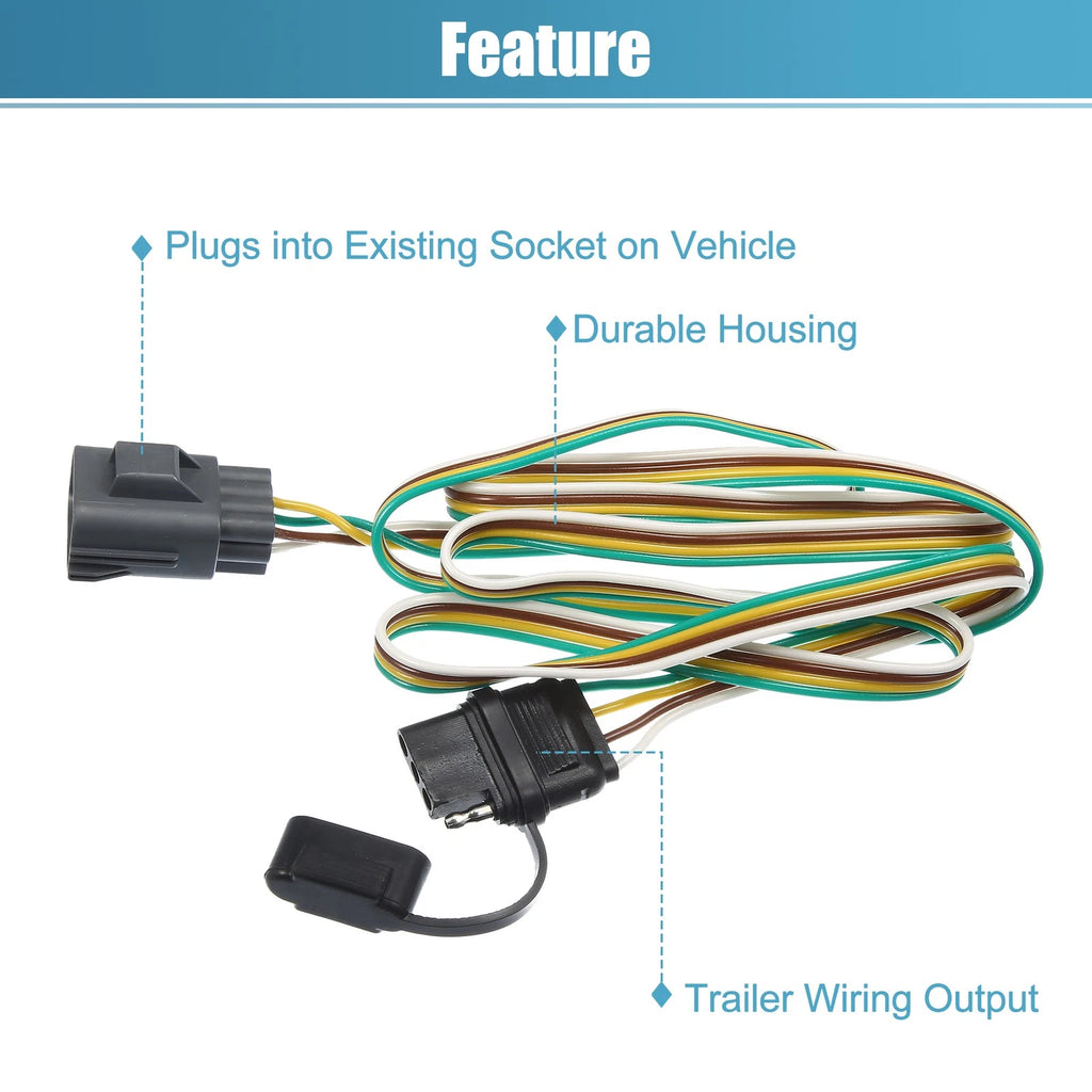 Set of 4 Trailer Wiring Harness 56245 4 Pin for Chevrolet Traverse (2014–2017)
