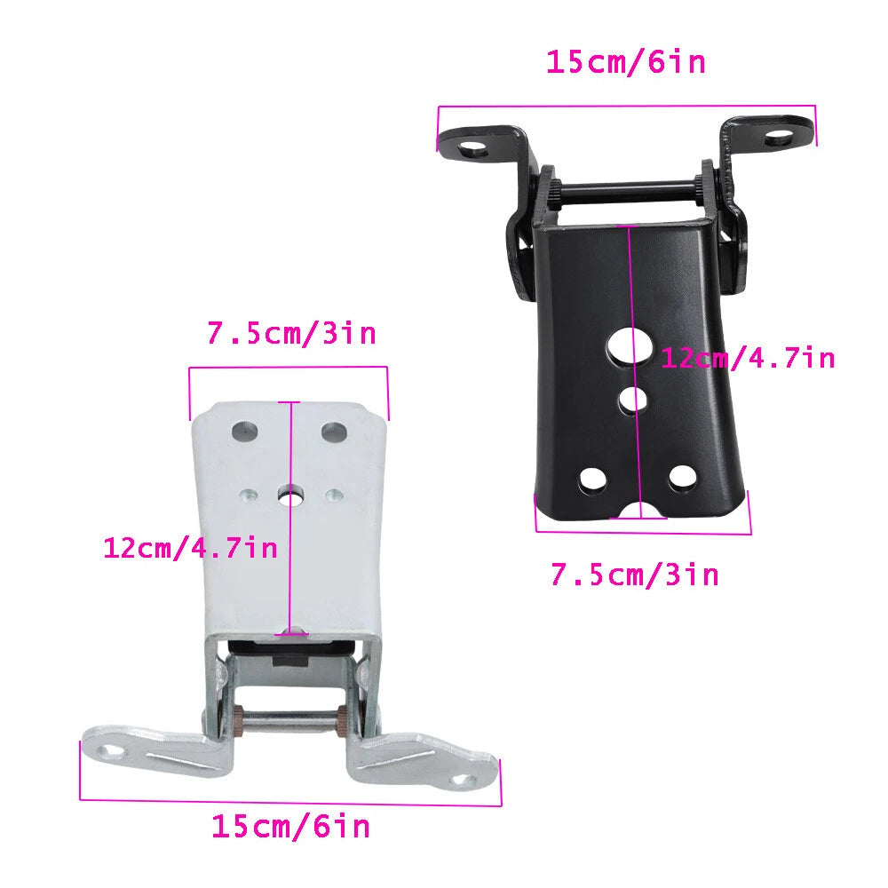 Set of 2 Black Steel Body Door Hinges for Ford F150 F250 F350 (1980–1997)
