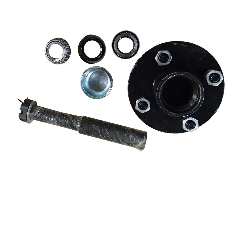Trailer Axle Kit Assembly for 4 on 4" Bolt Idler Hub & 1" Round BT8 Spindle