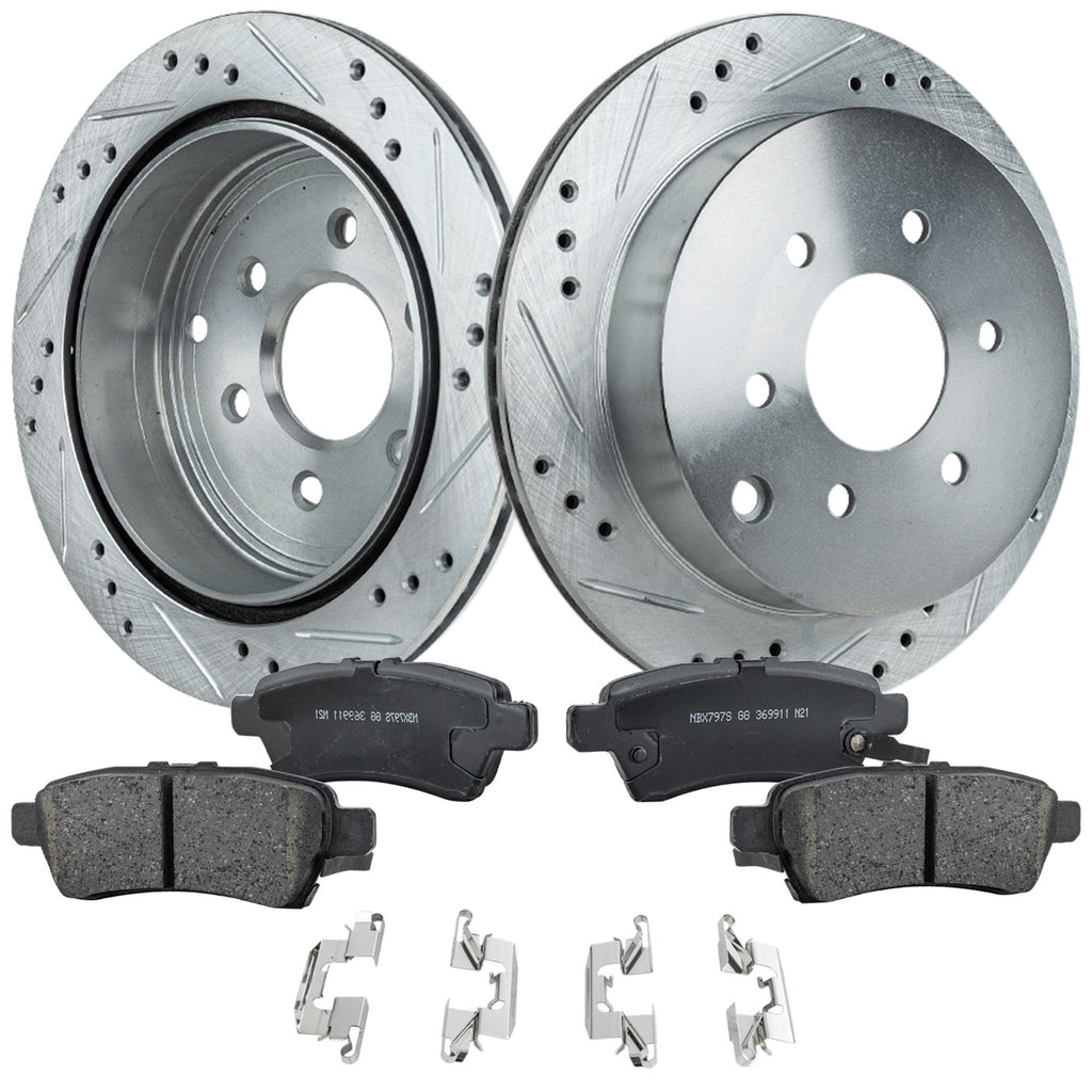 Rear Brake Disc Rotors and Pads Kit for Nissan Xterra (2006–2007)