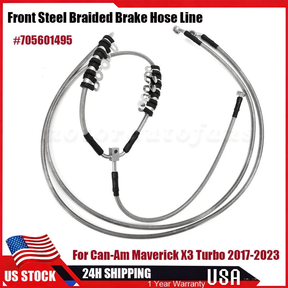 72" Braided Brake Line Hose for Can-Am Maverick X3 Turbo (2017–2023) 705601495