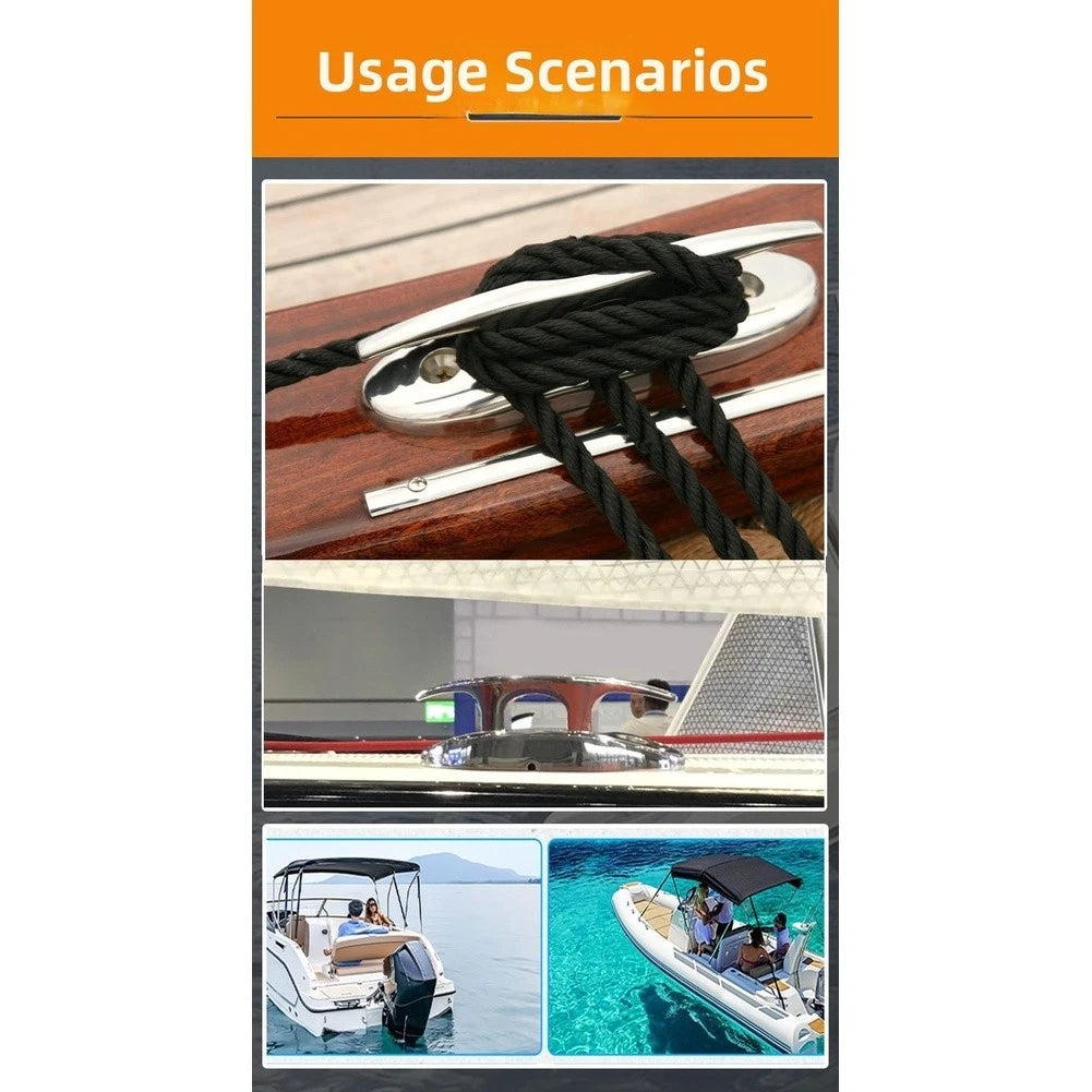Set of 2 Heavy Duty Stainless Steel Folding Dock Rope Cleats 4in 6in