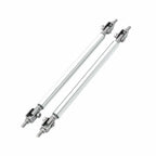 2x 8"-11" Silver Bumper Lip Splitter Strut Rod Tie Support Bars for Dodge (2016-2024)