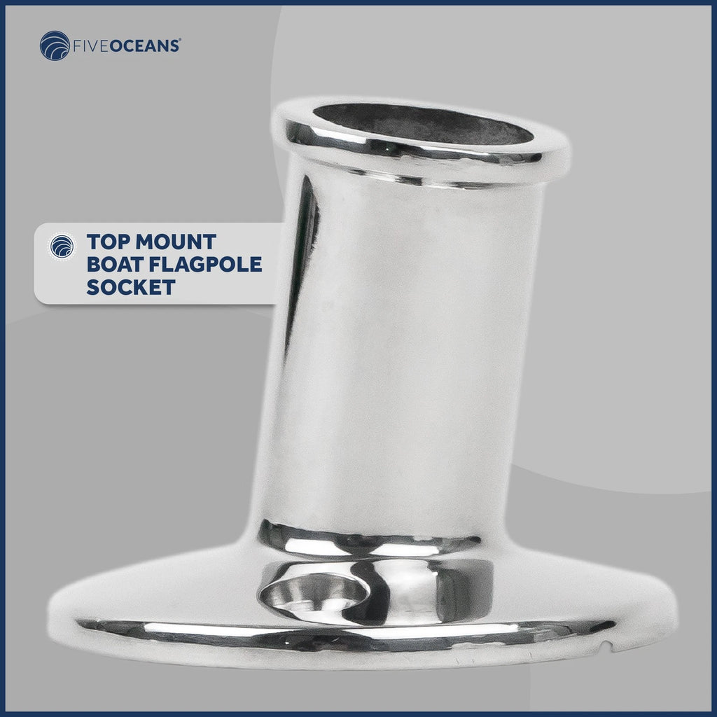 Top-Mount Boat Flag Pole Socket for Marine AISI316 Stainless Steel