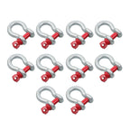 Set of 10 D Ring Anchor Shackles 3/8" with Clevis Screw Pin