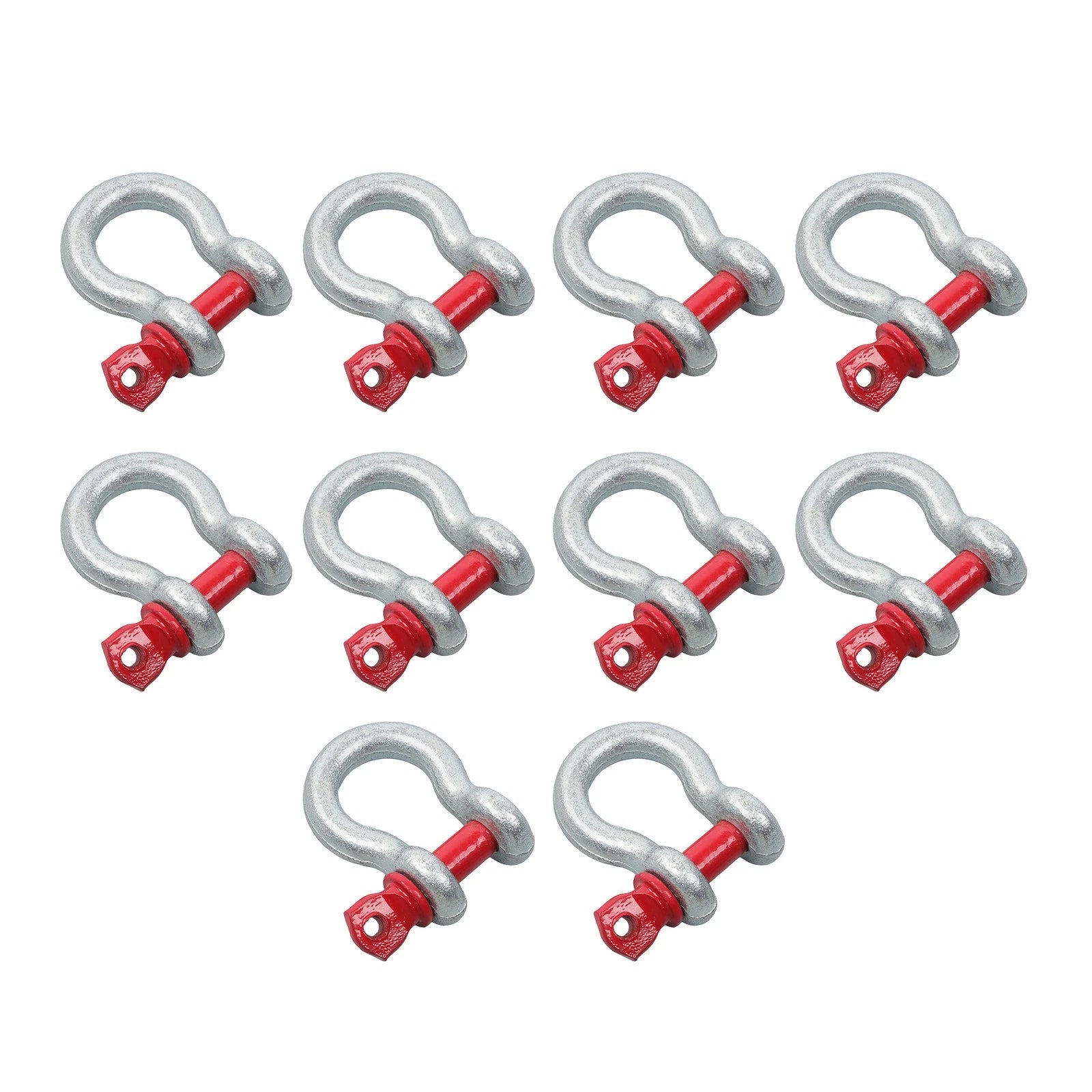 Set of 10 D Ring Anchor Shackles 3/8" with Clevis Screw Pin