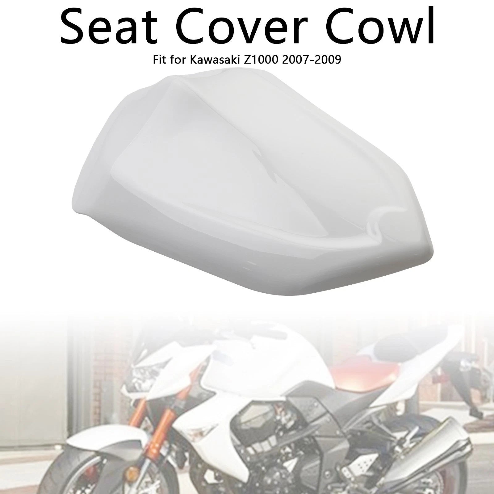 Tail Rear Seat Fairing Cover Cowl for Kawasaki Z1000 (2007–2009) White