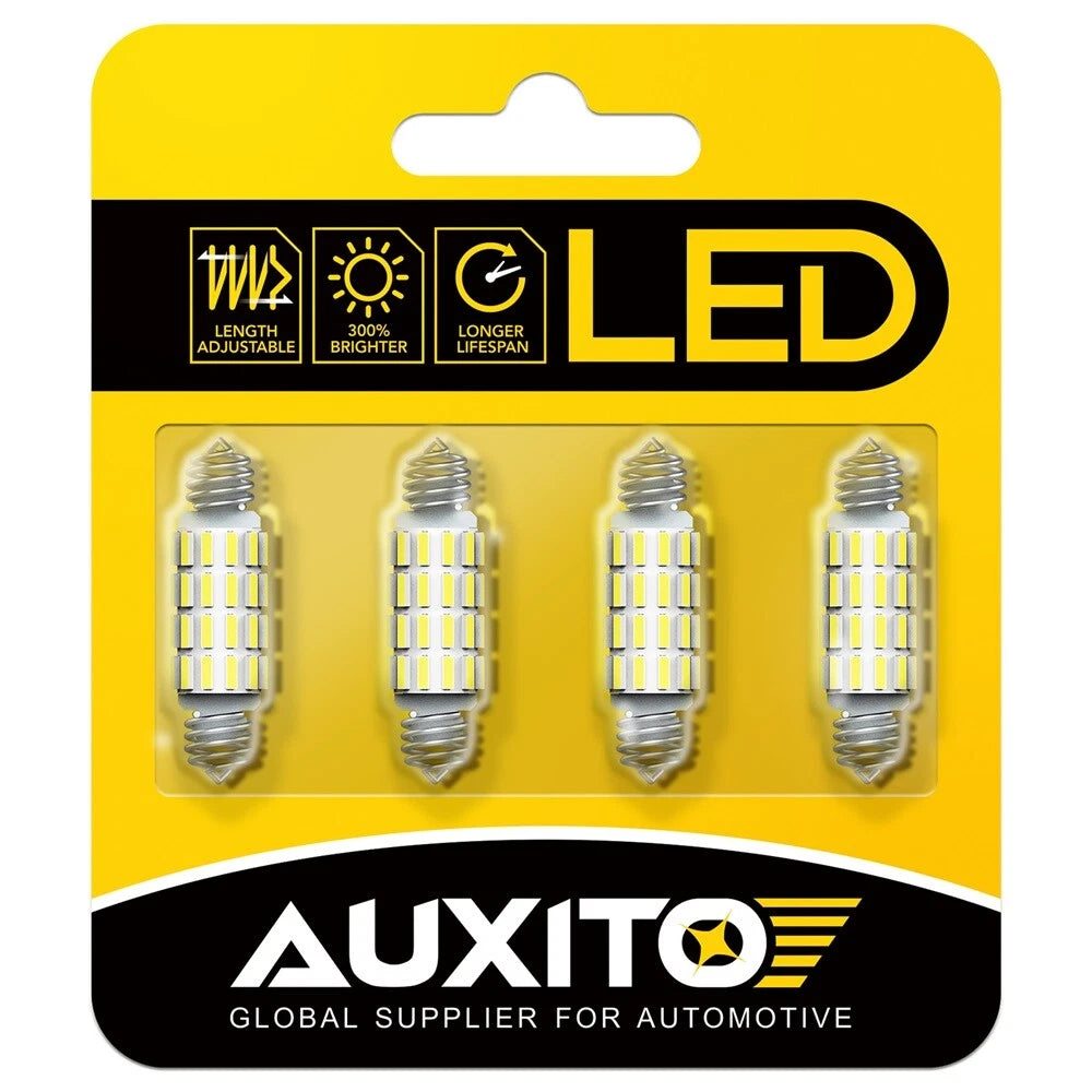 Set of 4 AUXITO 39-42MM LED Interior Map Light Bulb 6000K for