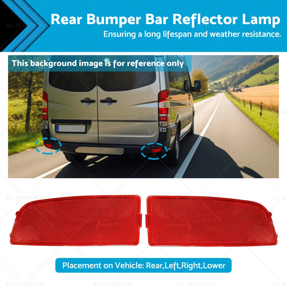 Set of 2 Rear Bumper Bar Reflector Lamps for Mercedes Benz Sprinter (2006–2018)