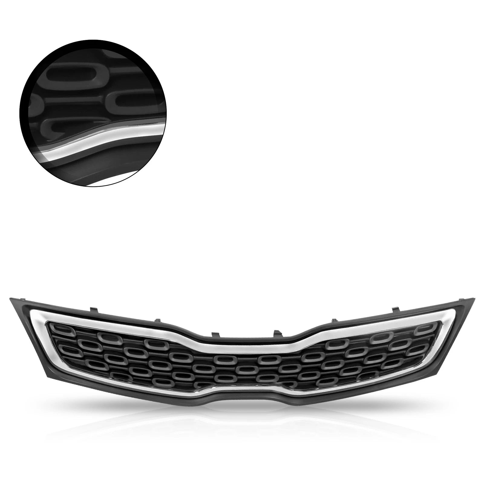 Front Bumper Grille with Chrome Trim for Kia Rio Sedan (2012-2015)