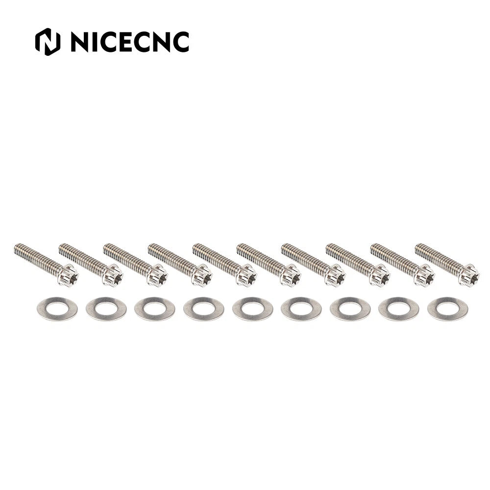 9x Cam Gear Cover Screws for Harley Fat Bob, Fat Boy, Freewheeler (2008–2023)