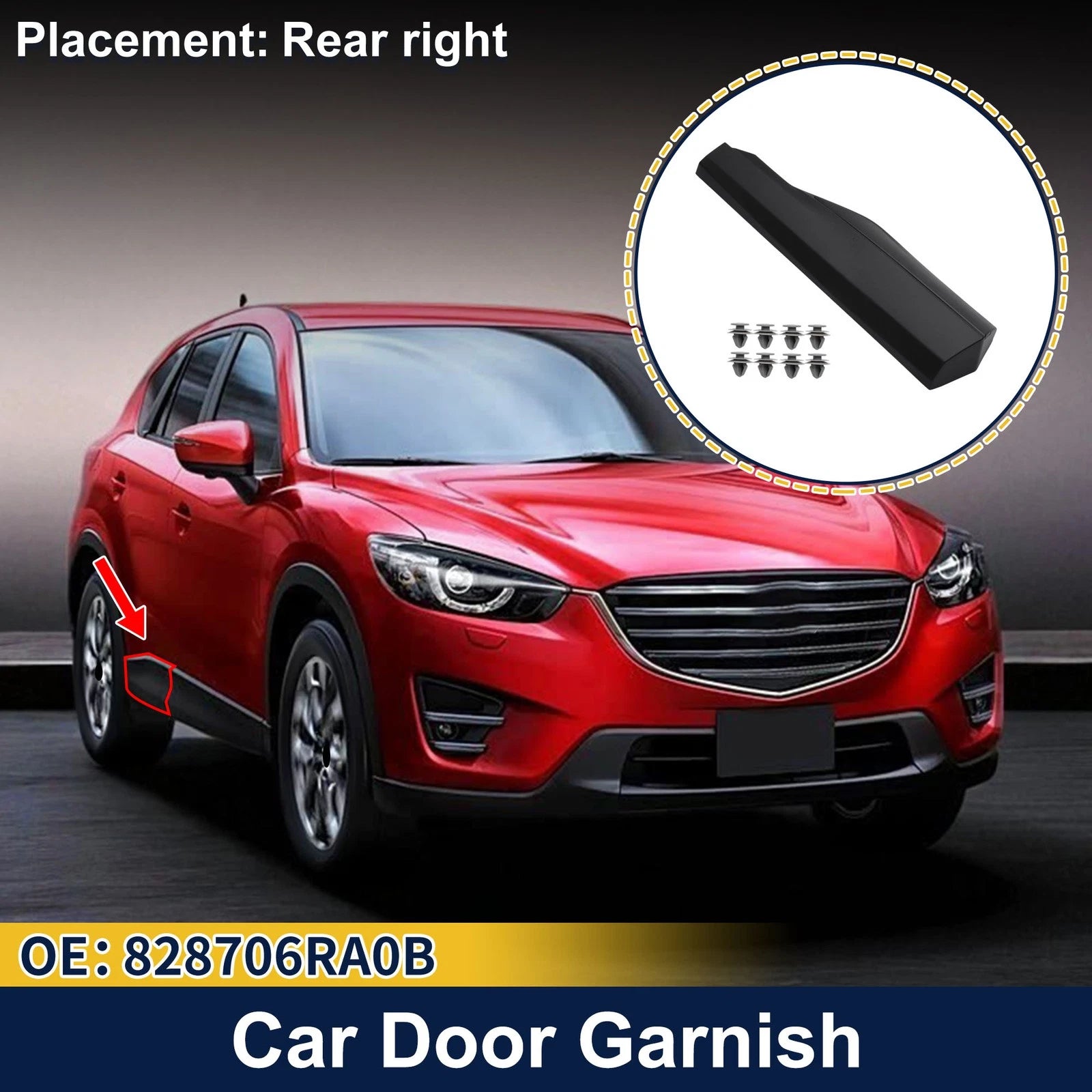 Rear Right Door Side Lower Trim No. 828706RA0B for Nissan Rogue (2021–2025)