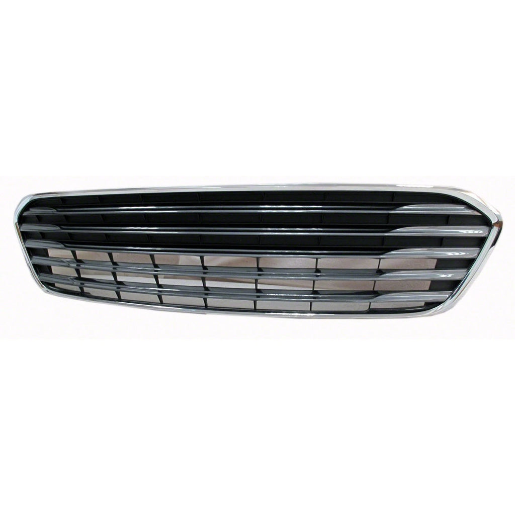 Replacement Black Chrome Plastic Front Bumper Cover Grille w/o Park Sensor Holes
