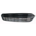 Replacement Black Chrome Plastic Front Bumper Cover Grille w/o Park Sensor Holes