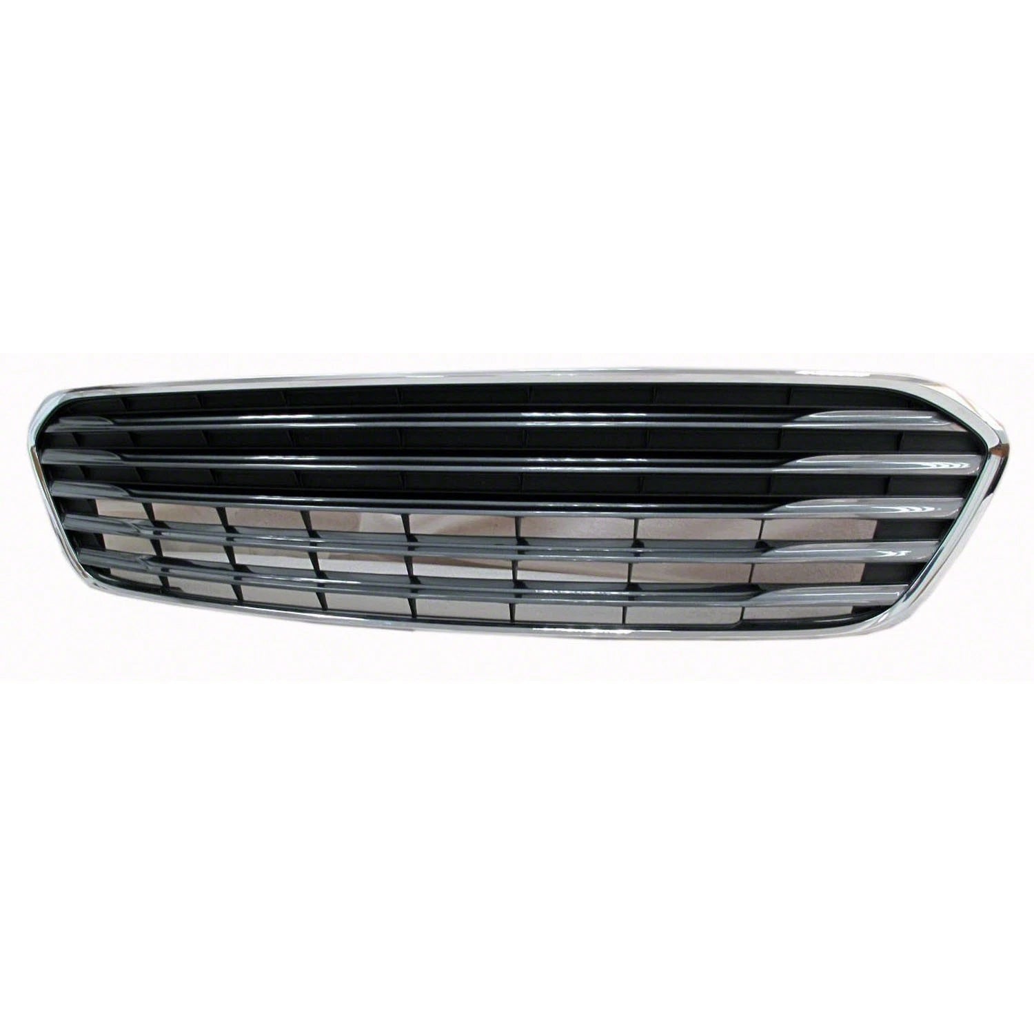 Replacement Black Chrome Plastic Front Bumper Cover Grille w/o Park Sensor Holes