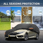 Waterproof Car Cover with Driver Door Zipper for Honda Civic 