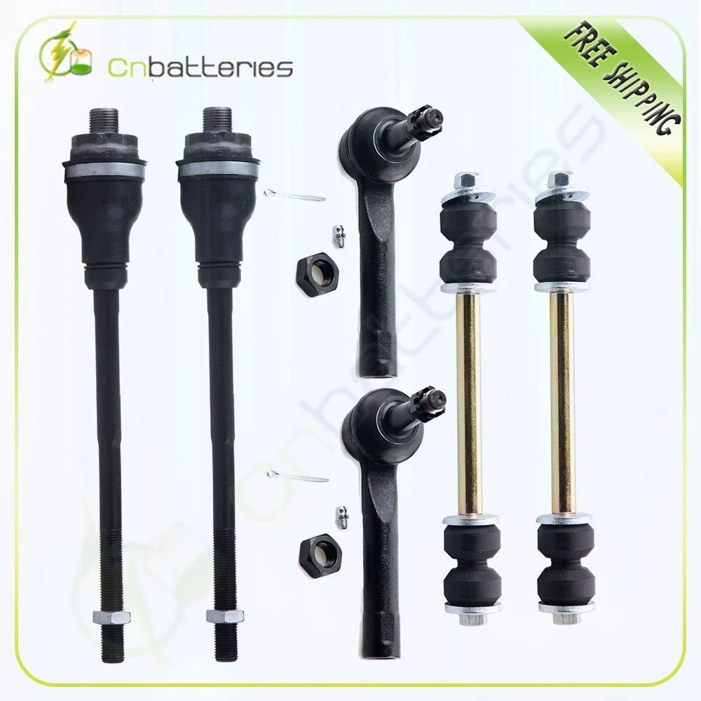 6x Front Inner Outer Tie Rod Ends Sway Bar End Link for GMC Sierra 1500/2500 (2007–2019)