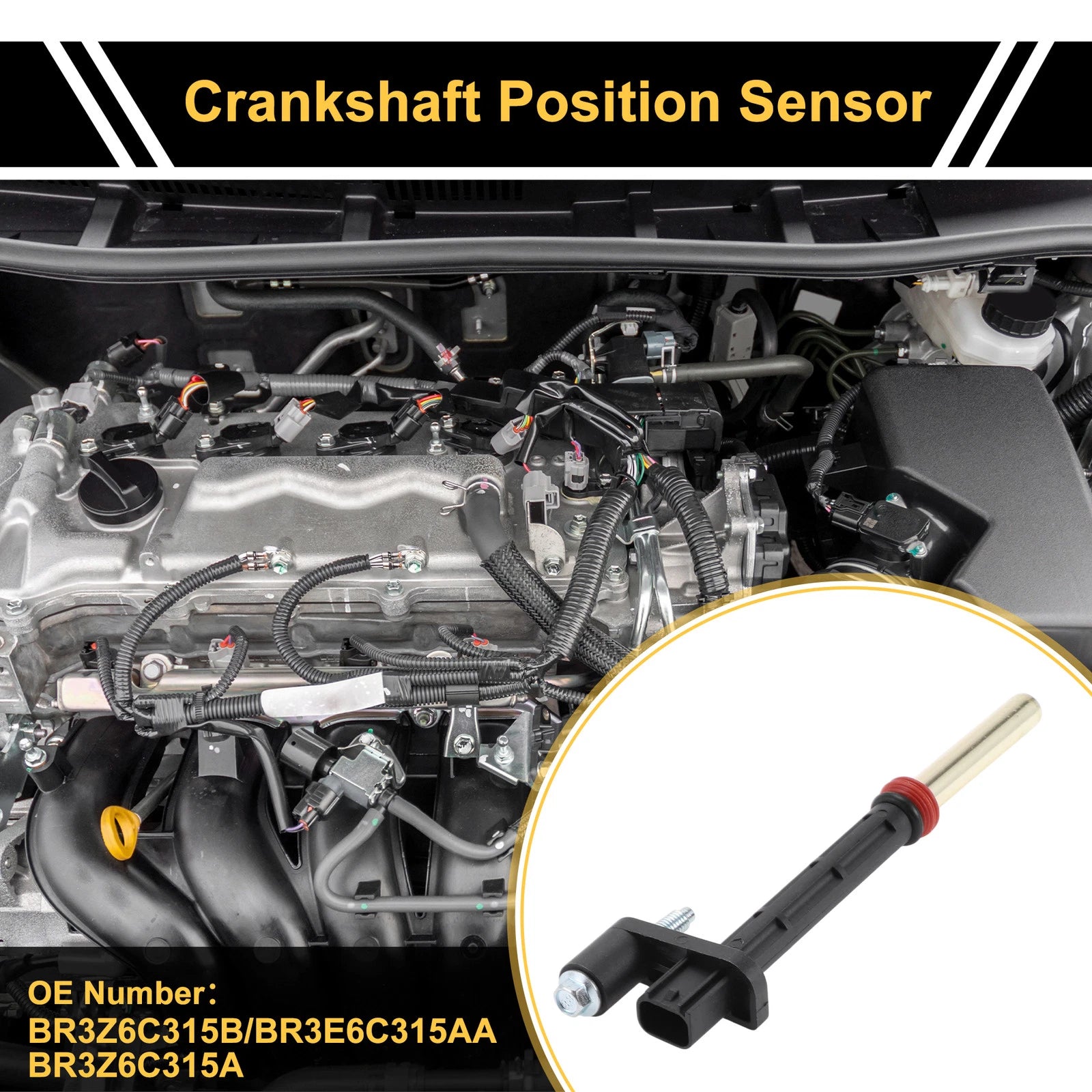 1 Pc Crankshaft Position Sensor No.BR3Z6C315B for Ford F-150 (2011–2017)
