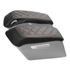 Red Stitching Saddlebag Lid Covers for Harley Electra Street Glide (2014-2023)
