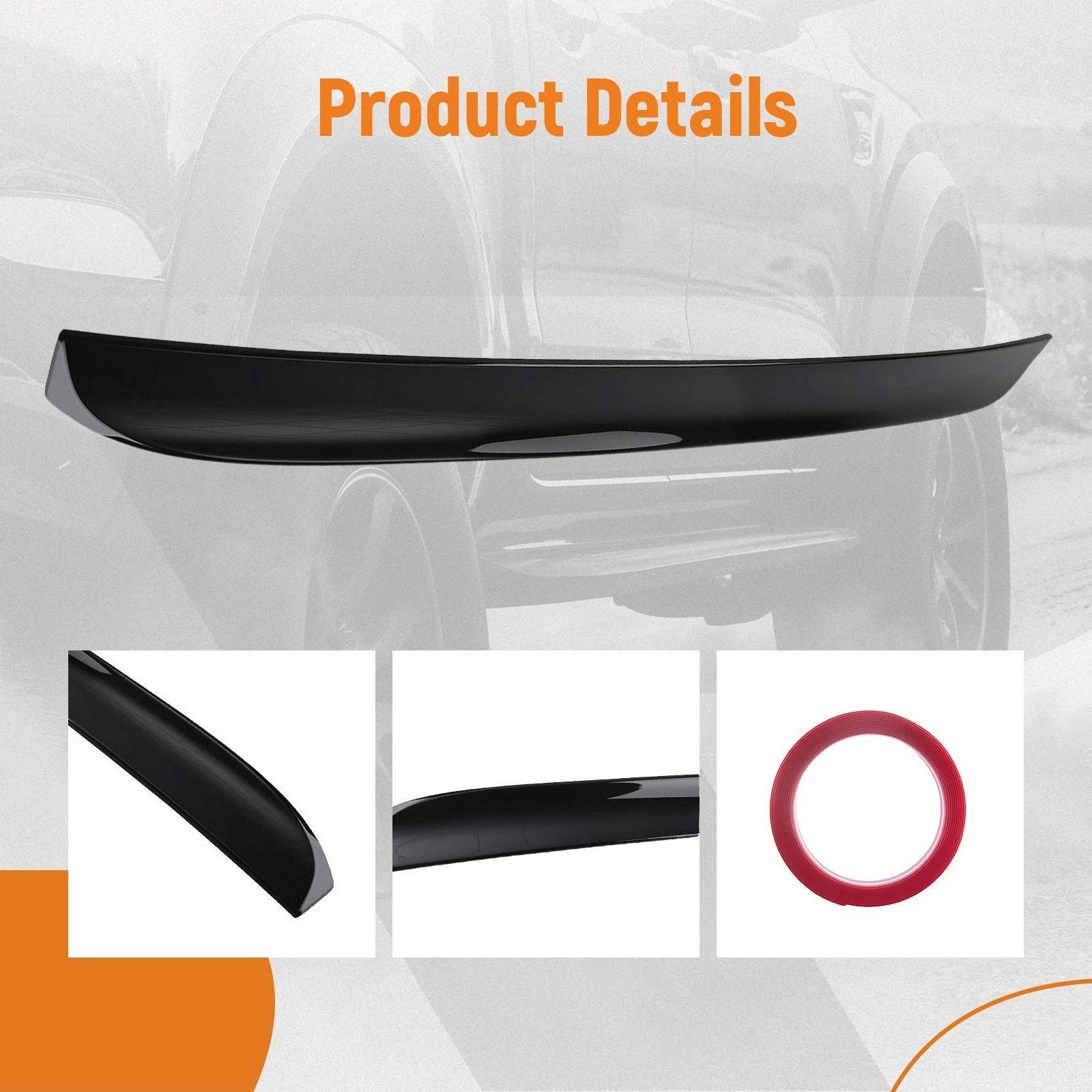 Black Painted Wing Spoiler for Dodge Charger (2011–2023) Gloss ABS