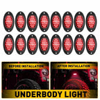 16 Pod Red LED Rock Lights for ATV Motorcycle UTV Car
