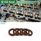 Set of 5 Oil Seal Rotary Shaft Seal FKM Rubber 20x28x4.5mm
