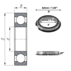Deep Groove Ball Bearing 30x42x7mm for Scooter Skateboard (6806NR)
