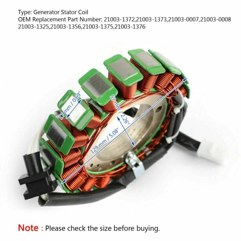 Stator Generator for Kawasaki Vulcan 1500 VN1500 (1999–2008) U9