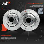 2x Rear Drilled Brake Rotors for BMW E46 330Ci, 330i, 330xi (2001–2006)