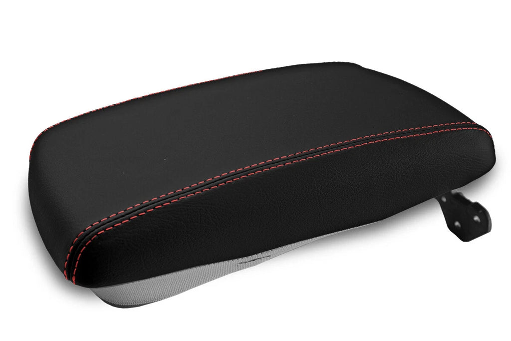 Console Lid Pull Over Cover Leather for Hyundai Genesis (2009–2014) Red Stitch