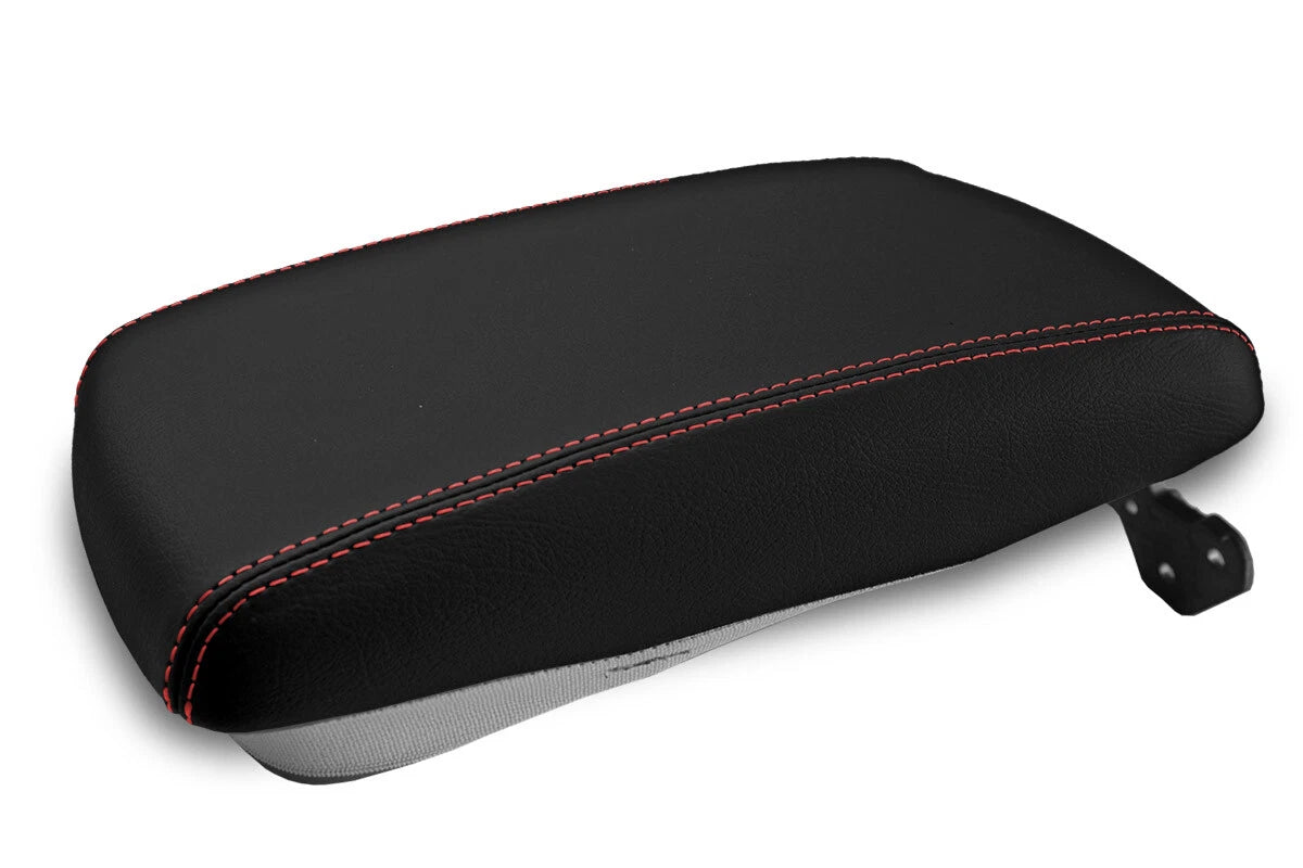Console Lid Pull Over Cover Leather for Hyundai Genesis (2009–2014) Red Stitch