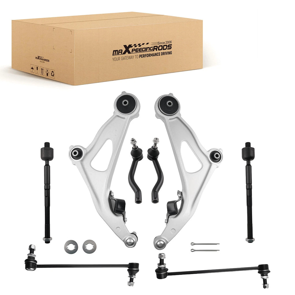 Set of 8 Front Lower Control Arms Sway Bars Tie Rods for Nissan Pathfinder (2013–2020)