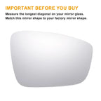 Right Side Heated White Mirror Glass for Volkswagen Beetle, Jetta 