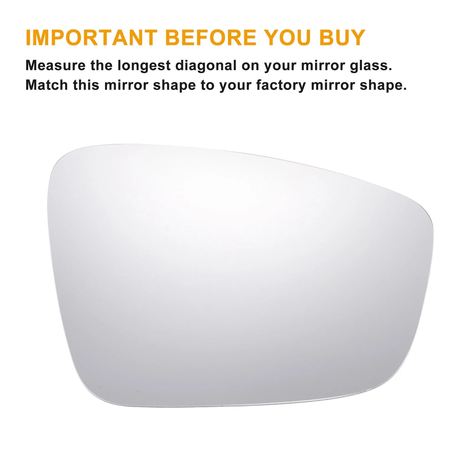 Right Side Heated White Mirror Glass for Volkswagen Beetle, Jetta 