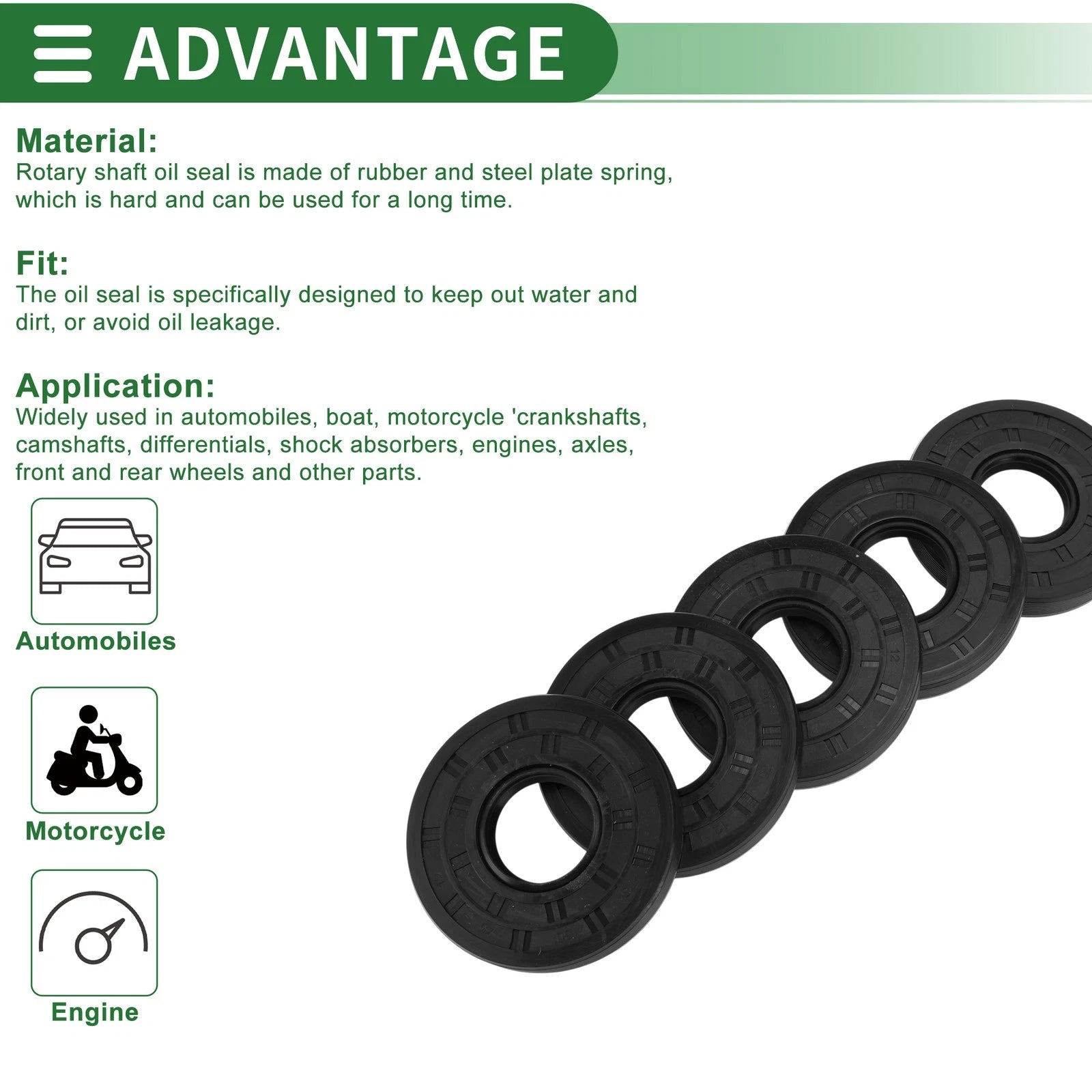 Oil Seal   - NBR Rubber 30x75x12mm