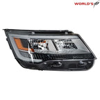 LED DRL Chrome Headlight Pair for Ford Explorer Limited/XLT (2016–2018)