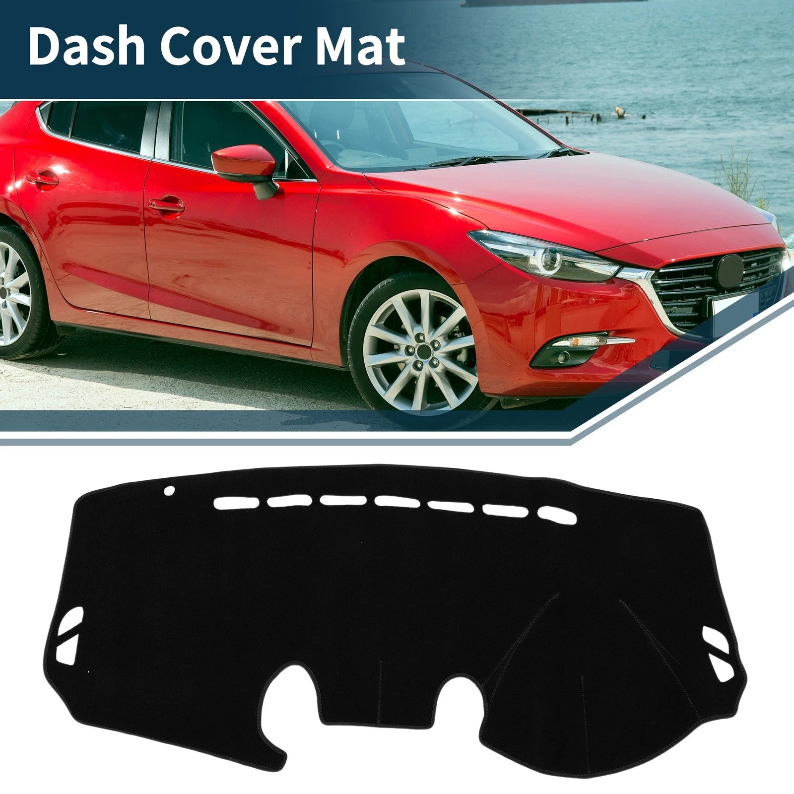 Dashboard Cover Mat for Mazda 2 Demio (2007–2014) Sun Protector Black
