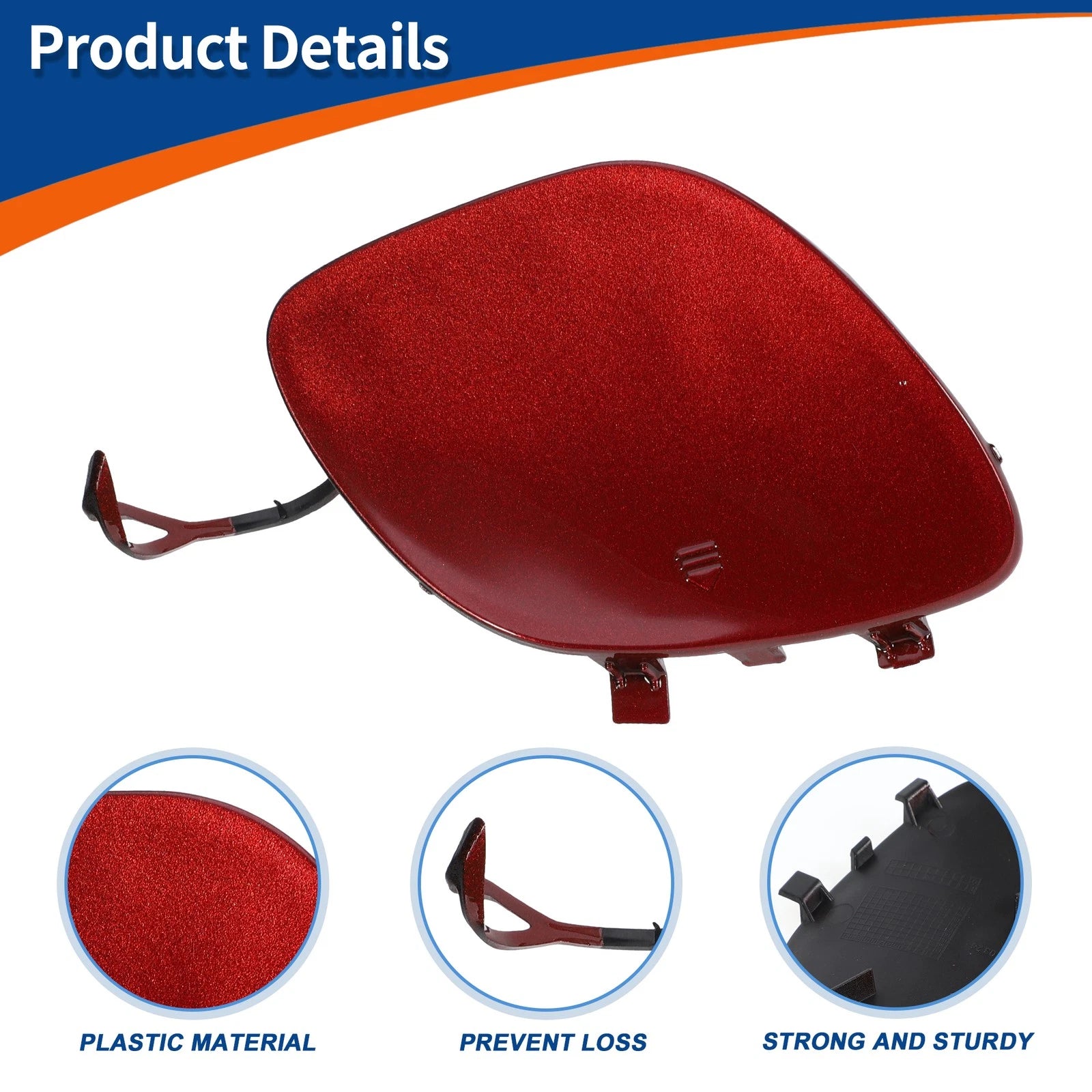 Tow Hook Cover for Mercedes-Benz C300 (2015–2018) No.A2058850024 Red