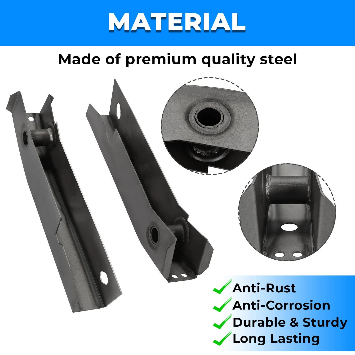 2X Rear Shackle Mount Frame Rust Repair Kit for Jeep Wrangler YJ (1986–1995)