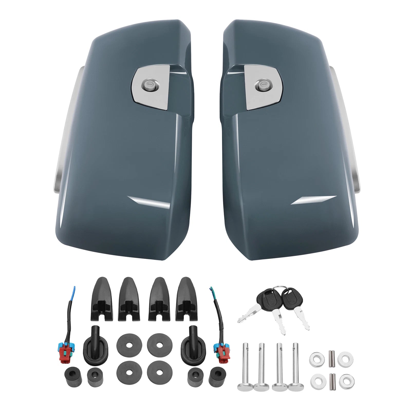 Hard Saddlebags for Indian Challenger (2020–2025) Stealth Gray Azure