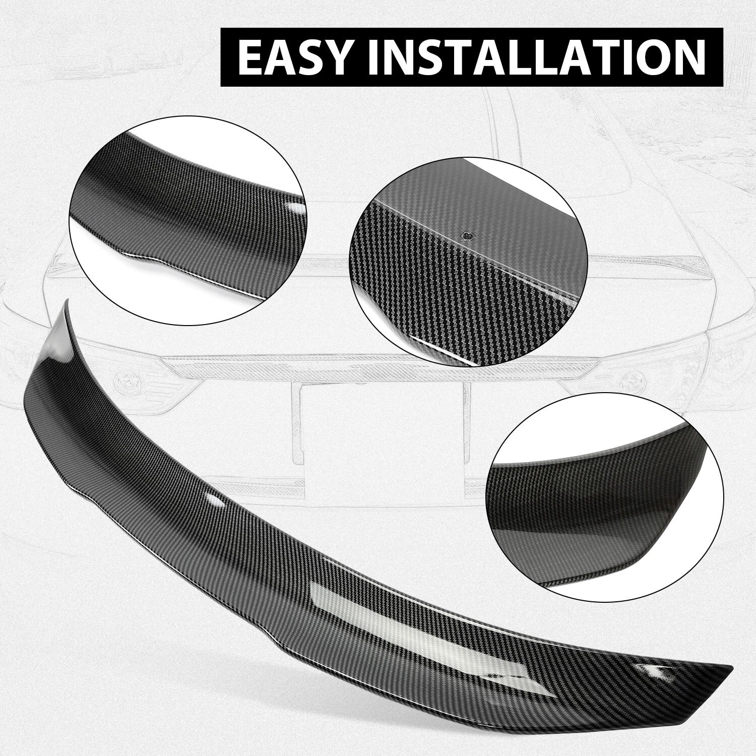 Rear Trunk Spoiler for Infiniti Q50 (2014–2024) Carbon Fiber PSM Style