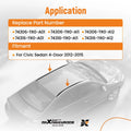 2pcs Roof Molding Trim Kit for Honda Civic Sedan (2012–2015) 74316-TR0-A01