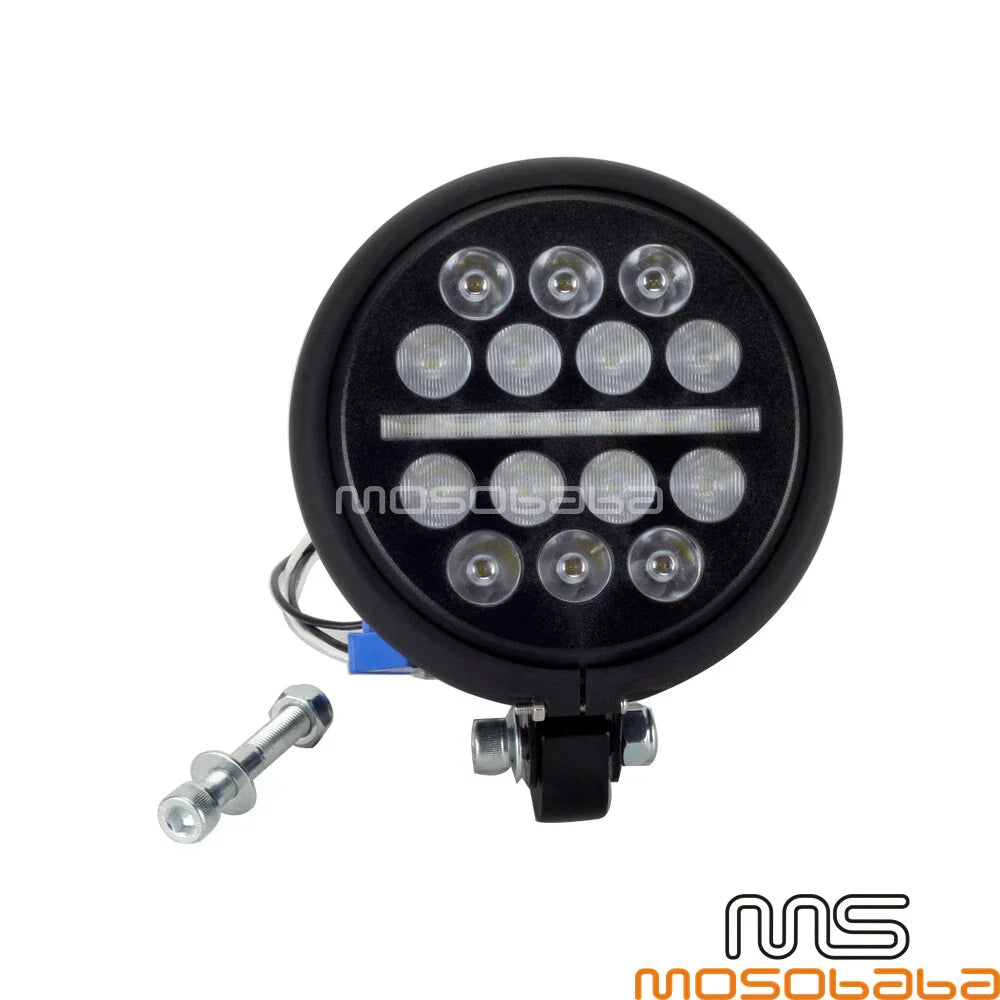 5.75'' LED DRL Headlight & Matte Black Bucket Set for Harley Dyna