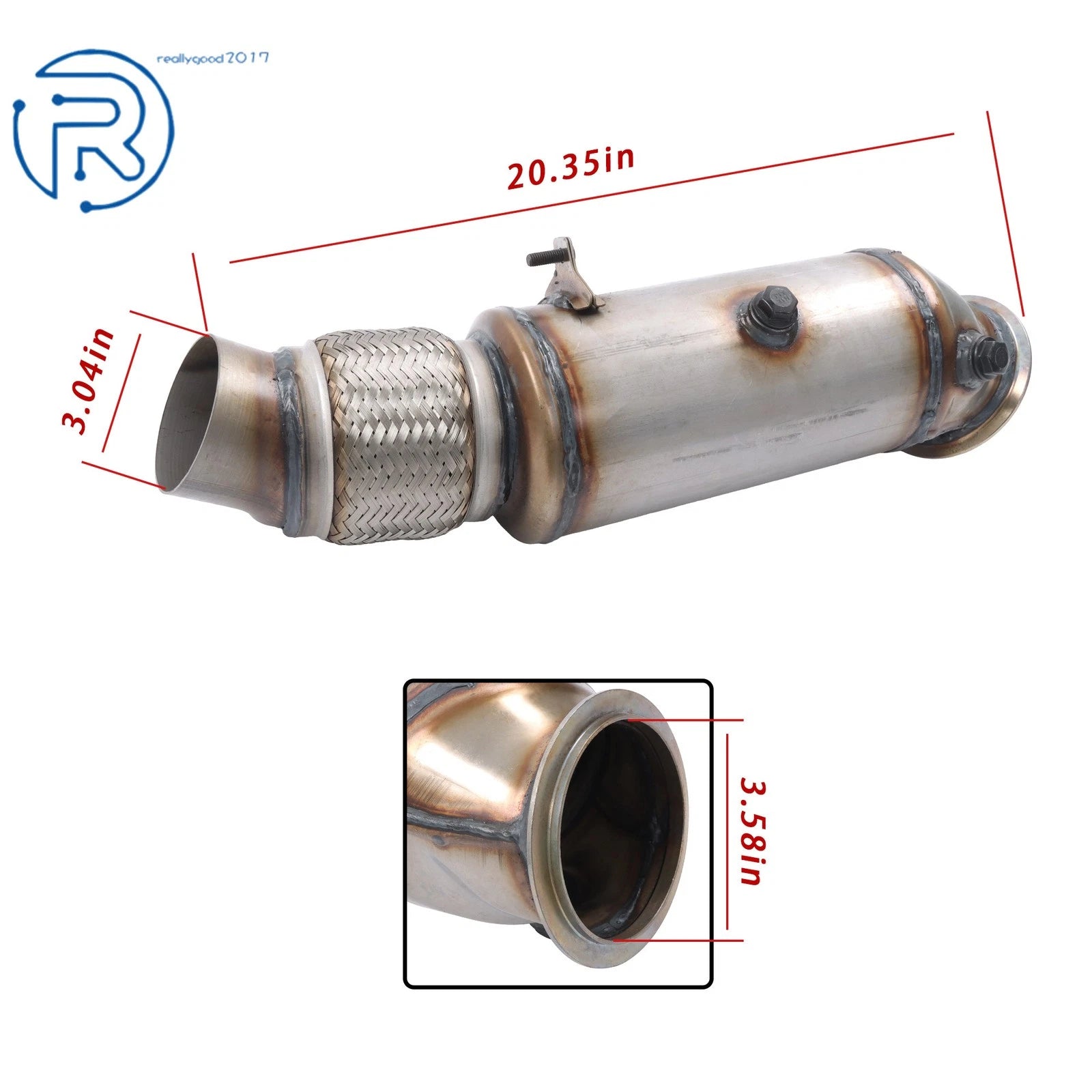Front Side Catalytic Converter for BMW X5 xDrive35i (2014-2018)