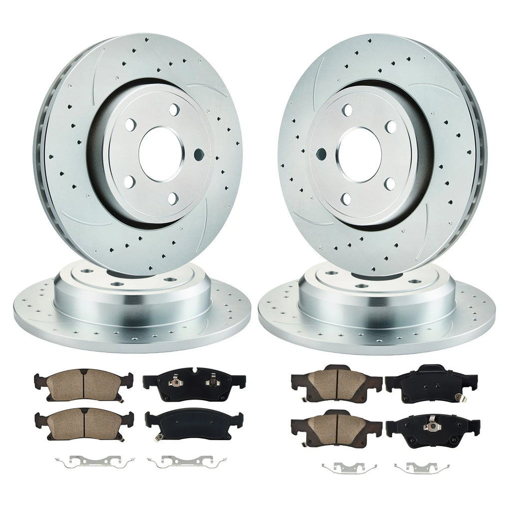 Drilled Slotted Rotors and Ceramic Pads Kit for Dodge Durango (2011-2020)