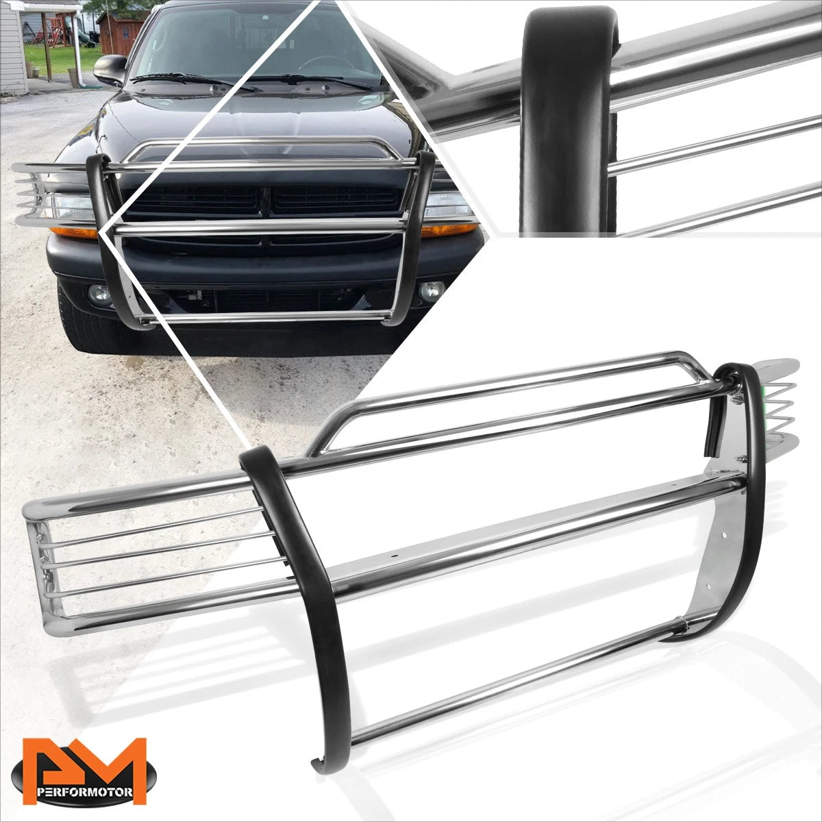Chrome Front Bumper Brush Grill Guard for Dodge Dakota/Durango (1997–2004)