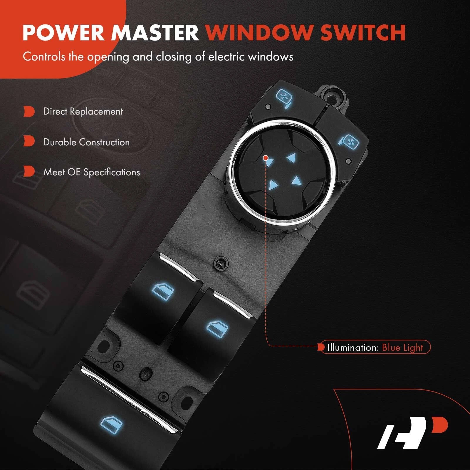 Power Window Switch with Heated Mirrors for Ford Mustang (2015-2023)