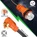 25 FT 50 Amp RV Extension Cord for NEMA 14-50P to SS2-50R (2014–2024)